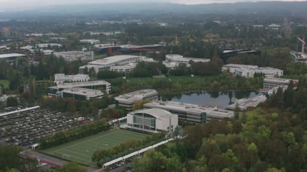 Beaverton Oregon Circa 2018 Luchtfoto Van Nike Hoofdkantoor Beaverton Oregon — Stockvideo