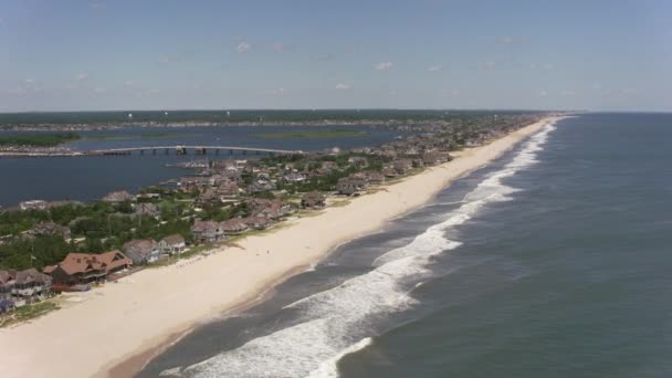 New Jersey Circa 2017 Aerial Shot Jersey Shore Flying New — Stock Video