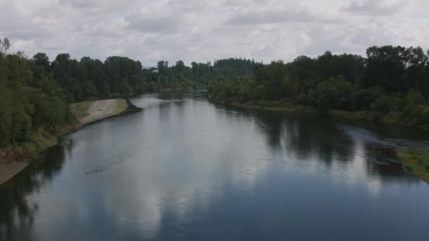 Newberg Oregon Circa 2018 Luchtfoto Van Willamette Rivier — Stockvideo