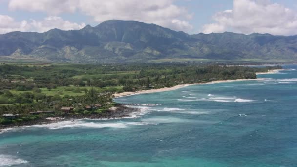 2018年頃 ハワイ州オアフ島 ノースショアの空中ビュー CineflexとRed Epic Heliumで撮影 — ストック動画