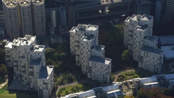 Токио Япония 2018 Вид Воздуха Жилые Дома Токио Снимок Вертолёта — стоковое видео