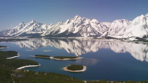 Grand Teton National Park Montagne Rocciose Wyoming Veduta Aerea Belle — Video Stock