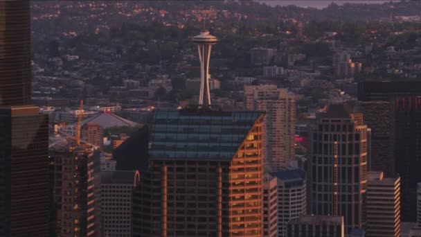 Seattle Waszyngton Około 2017 Widok Lotu Ptaka Seattle Space Needle — Wideo stockowe