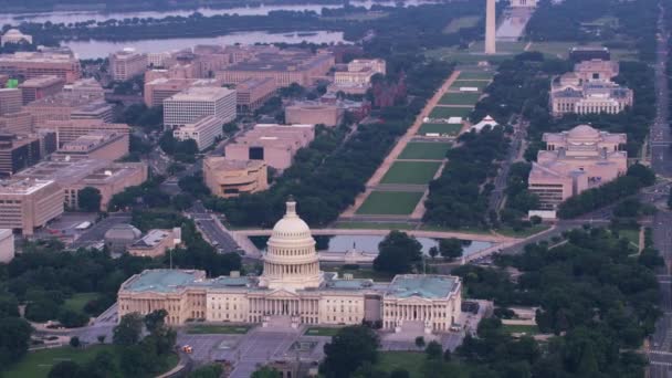 Washington Circa 2017 Vista Aérea Capitólio Gramado National Mall Tiros — Vídeo de Stock