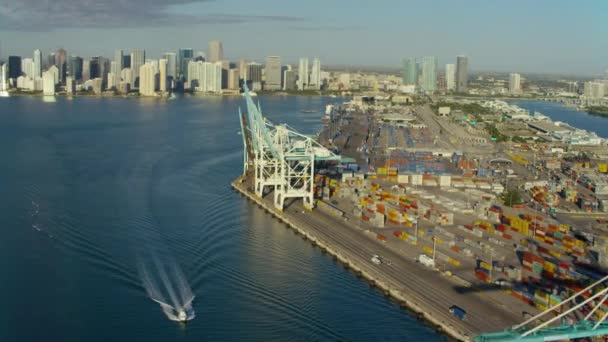 Вид Повітря Порт Маямі Флорида — стокове відео