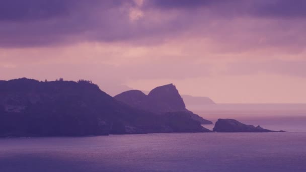 Molokai Hawaii 2018 Luftaufnahme Des Sonnenuntergangs Über Der Küste Von — Stockvideo