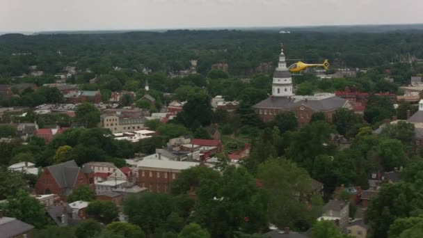 Letecký Záběr Vrtulníku Letícího Nad Annapolisem Marylandu Shot Cineflexem Red — Stock video