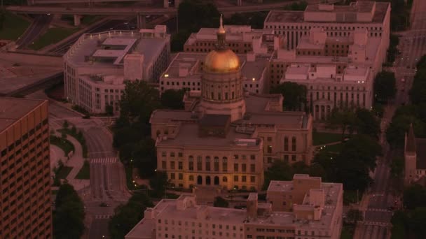 Атланті Штат Джорджія Приблизно 2017 Році Aerial Знімав Будівлю Капітолію — стокове відео