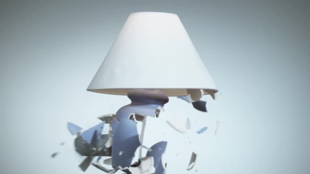 Ceramic Lamp Shattering Super Slow Motion Shot Phantom Flex — Stock Video