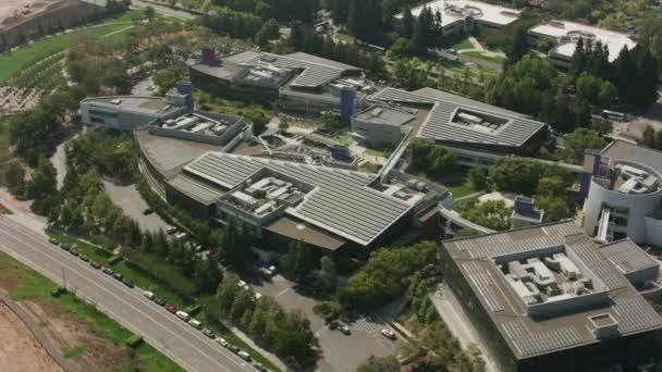 加州山区视图 2017年左右 谷歌全球总部谷歌的空中拍摄 用Cineflex和Red Epic Helium拍摄 — 图库视频影像