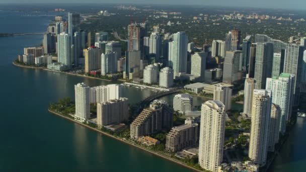 Vue Aérienne Centre Ville Miami Floride — Video