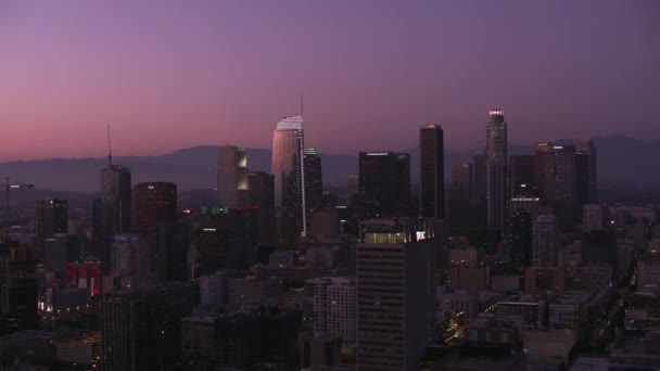 Pôr Sol Acima Los Angeles Califórnia Eua Imagens Aéreas — Vídeo de Stock