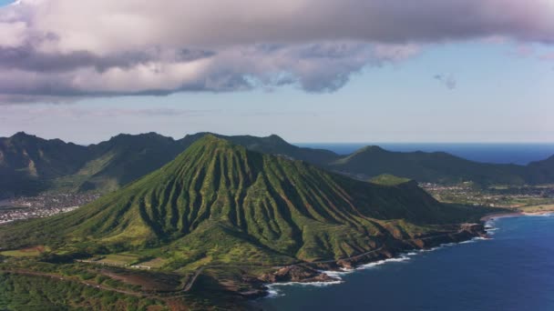 Oahu Hawaï Circa 2018 Luchtfoto Van Koko Hoofd Krater Opgenomen — Stockvideo
