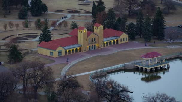 Denver Colorado Circa 2017 Vista Aérea City Park Boathouse — Vídeo de stock