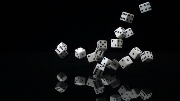 Dice Falling Super Slow Motion Shot Phantom Camera 6900 Frames — Stock Video