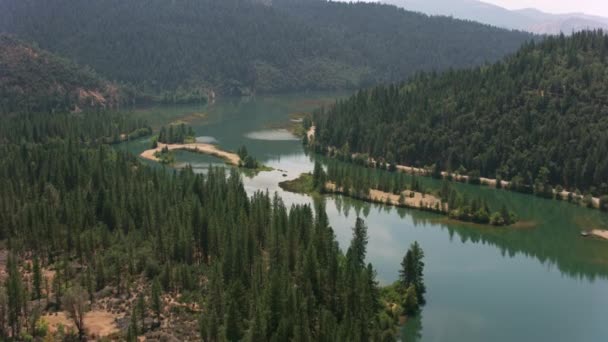 Καλιφόρνια Περίπου 2017 Εναέρια Της Όμορφης Λίμνης Στη Βόρεια Καλιφόρνια — Αρχείο Βίντεο