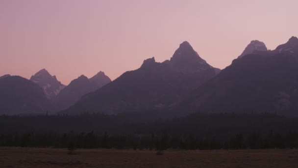 Krásný Západ Slunce Národním Parku Grand Teton — Stock video