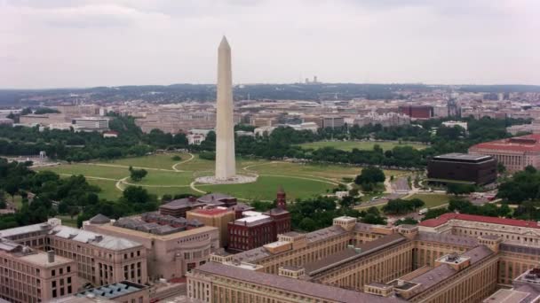 Washington 2017 Anflug Aus Der Luft Auf Das Washington Monument — Stockvideo