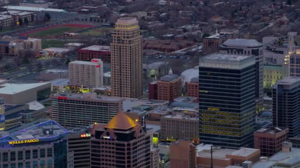 Салт Лейк Сити Штат Юта 2017 Воздушная Орбита Зданий Салт — стоковое видео