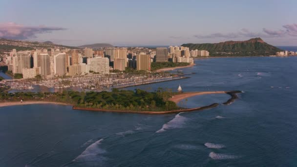 Honolulu Oahu Havaí Por Volta 2018 Vista Aérea Ilha Mágica — Vídeo de Stock
