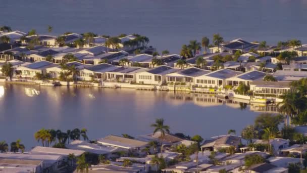 Letecký Pohled Domy Vodě Miami Beach Florida — Stock video