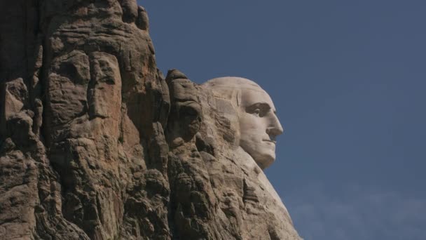 华盛顿在南达科他州拉什莫尔山国家纪念馆的近景 — 图库视频影像