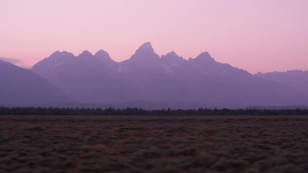 Piękny Zachód Słońca Parku Narodowym Grand Teton — Wideo stockowe