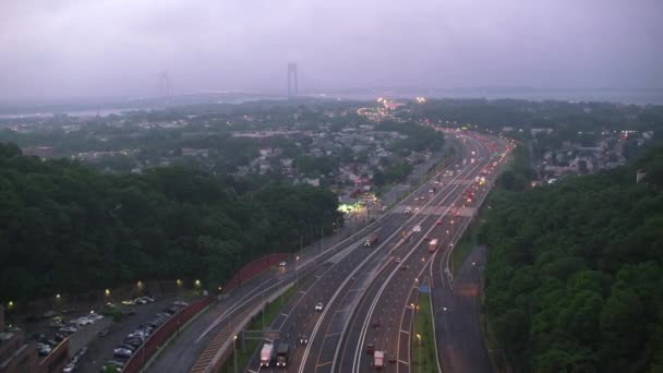 New York City Circa 2017 Interstate 287 Met Verrazano Narrows — Stockvideo