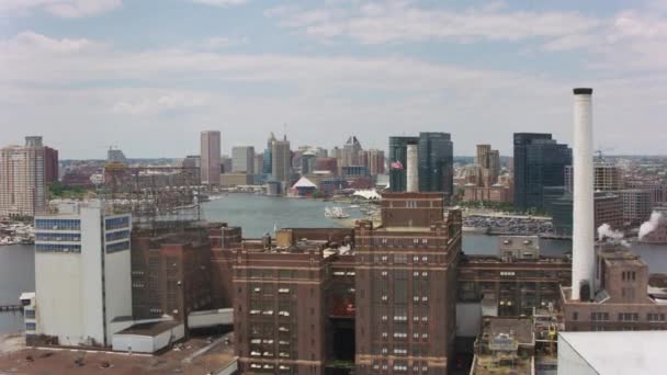 Baltimore Maryland Circa 2017 Approach Baltimore Domino Sugars Plant Shot — Stock video