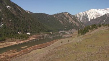 Yellowstone Ulusal Parkı doğanın hava görüntüleri, ABD
