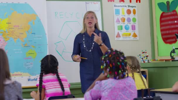 Učitel Škole Dává Lekci — Stock video