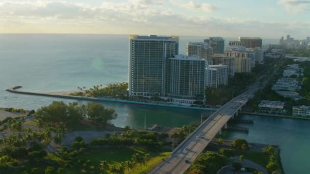 Vista Aérea Playa Miami Florida — Vídeos de Stock