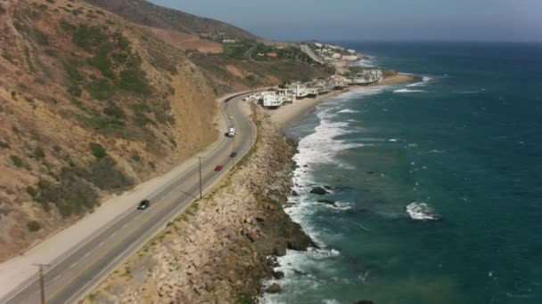 Malibu Kalifornien 2017 Flygfoto Malibu Stranden Och Stilla Havet Skott — Stockvideo