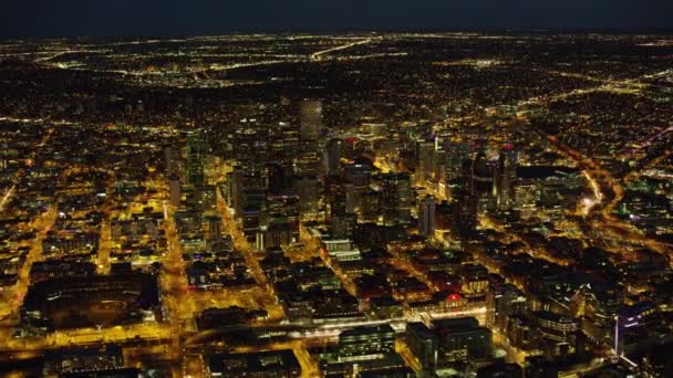 Denver Colorado Circa 2017 Vue Aérienne Denver Nuit — Video
