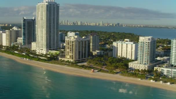 Vista Aerea Della Spiaggia Miami Florida — Video Stock