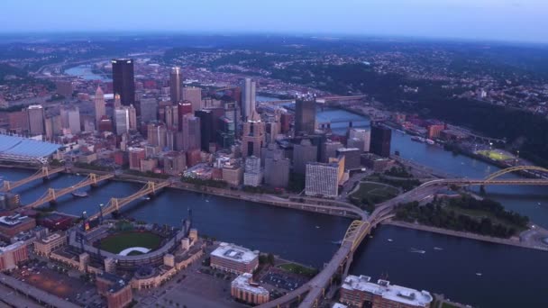宾夕法尼亚匹兹堡的空中景观 — 图库视频影像
