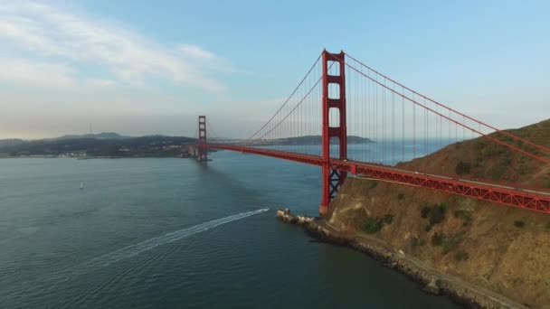 Мост Голден Гейт Сан Франсиско Калифорния Снимок Воздуха — стоковое видео