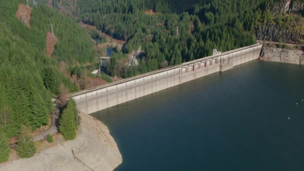 Oregon 2018 Luftaufnahme Eines Staudamms Santiam River Aufnahme Aus Dem — Stockvideo
