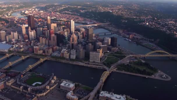 宾夕法尼亚匹兹堡的空中景观 — 图库视频影像