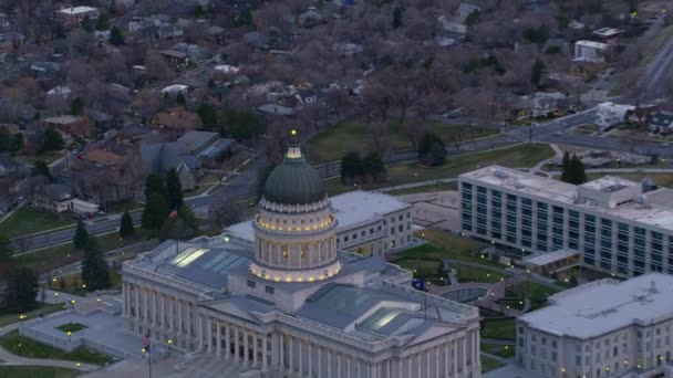 Salt Lake City Utah Circa 2017 Aerial Zoom Out Utah — Stock Video