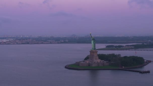 New York City Circa 2017 Brede Baan Van Het Vrijheidsbeeld — Stockvideo