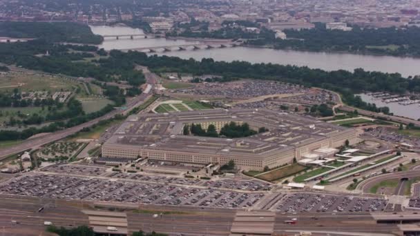Washington Circa 2017 Luchtfoto Van Het Pentagon Opgenomen Met Cineflex — Stockvideo