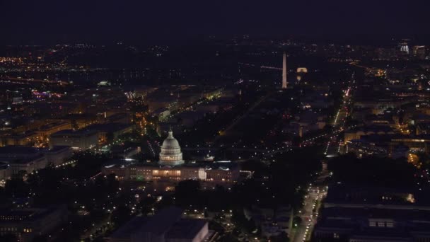 Washington Circa 2017 Letecký Pohled Lincolnův Památník Washingtonův Památník Kapitolovu — Stock video