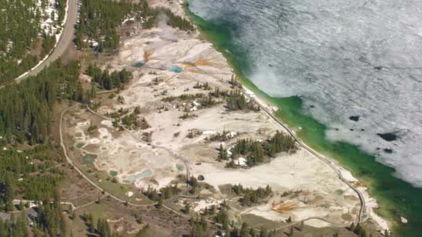 Yellowstone National Park Wyoming Luchtfoto Van Yellowstone National Park Schot — Stockvideo