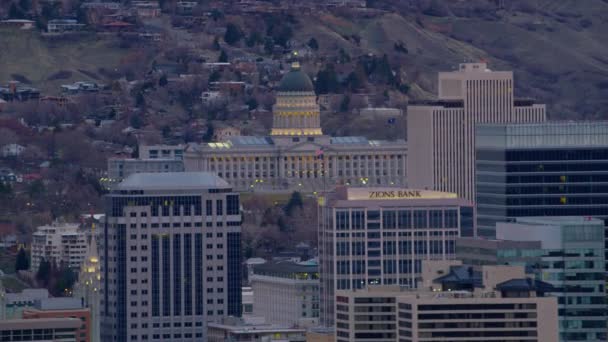 Salt Lake City Utah Circa 2017 Plan Aérien Bâtiment Capitole — Video