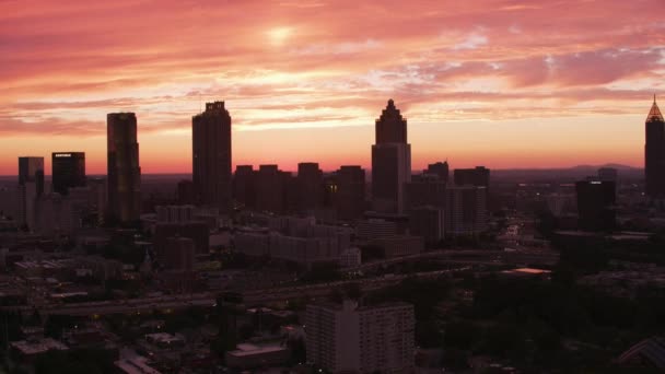Atlanta Georgia Około 2017 Wspaniały Zachód Słońca Nad Miastem Atlanta — Wideo stockowe