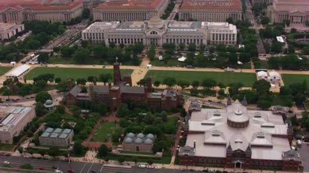 Washington Circa 2017 Flygfoto Över Smithsonian Castle Och National Museum — Stockvideo