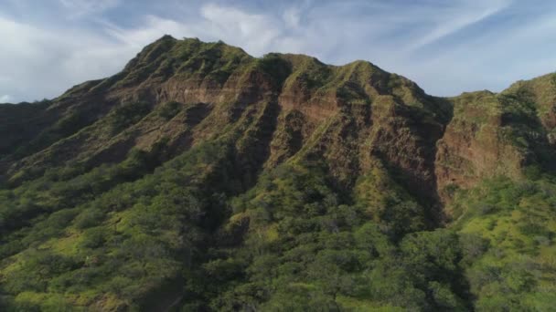 Diamond Head Crater Luchtfoto Oahu Hawaï — Stockvideo