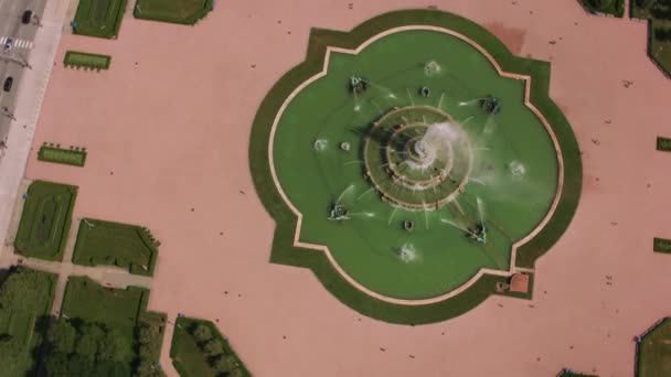 Chicago Illinois Sekitar Tahun 2017 Foto Udara Buckingham Fountain Pusat — Stok Video