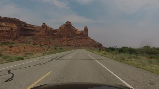 Pov Driving Scenic Road South West Usa — стоковое видео